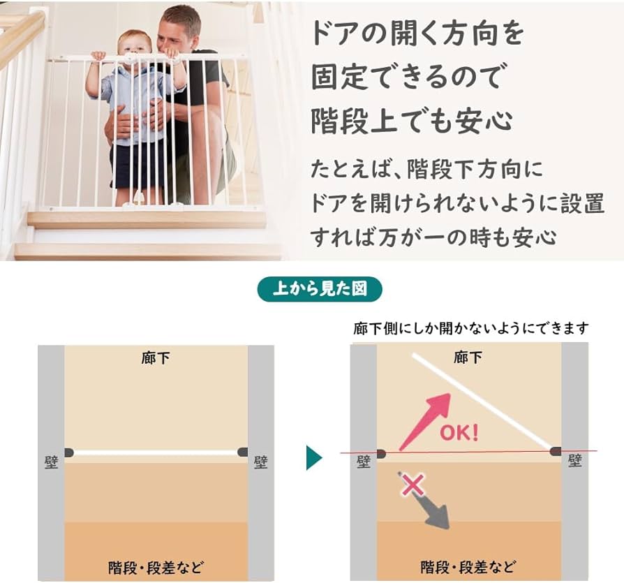 ベビーダン　ベビーゲートフレックスフィット　階段上 Amazon.co.jp: 【Babydan】ベビーゲート 階段上 木製 バリア